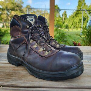 Irish Setter By Red Wing ELY 83608 Boots Steel Toe Brown Leather Mens Sz 11 D